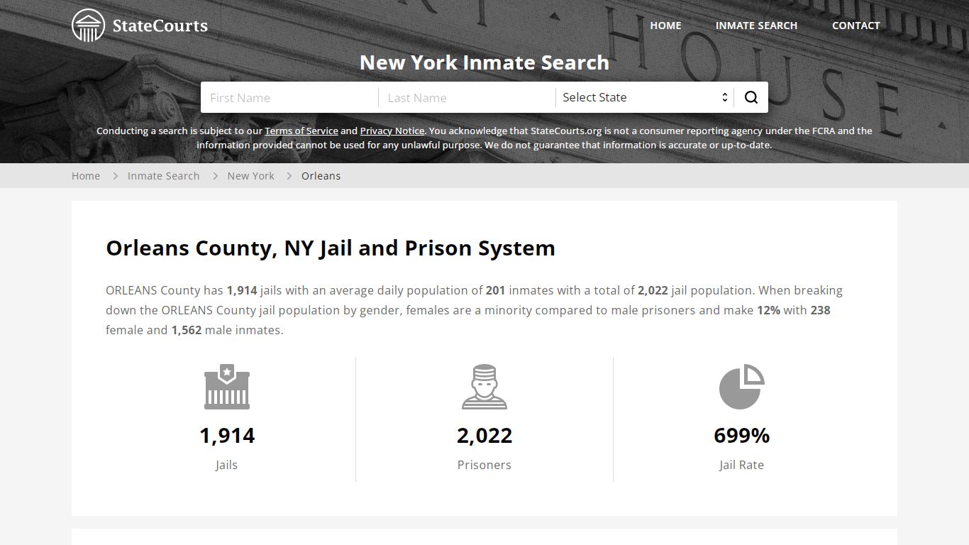 Orleans County, NY Inmate Search - StateCourts